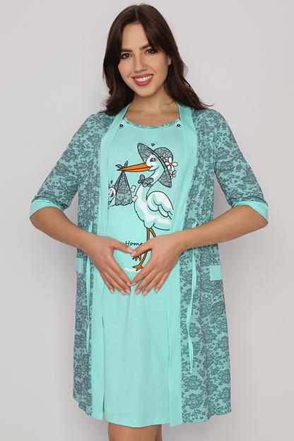 Комплект Style Magro для беременных и кормящих мам «Аист», мятный, опт фото 9