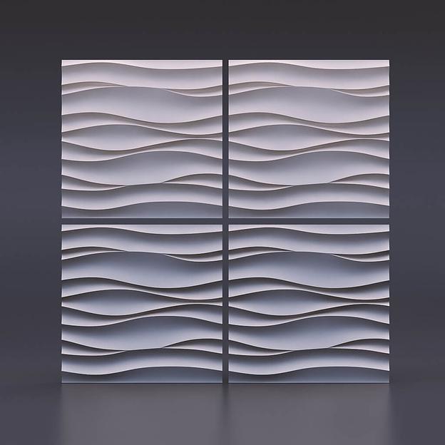 Панель гипсовая 3D эконом «Волна Атлантика» 500×500 мм фото 3