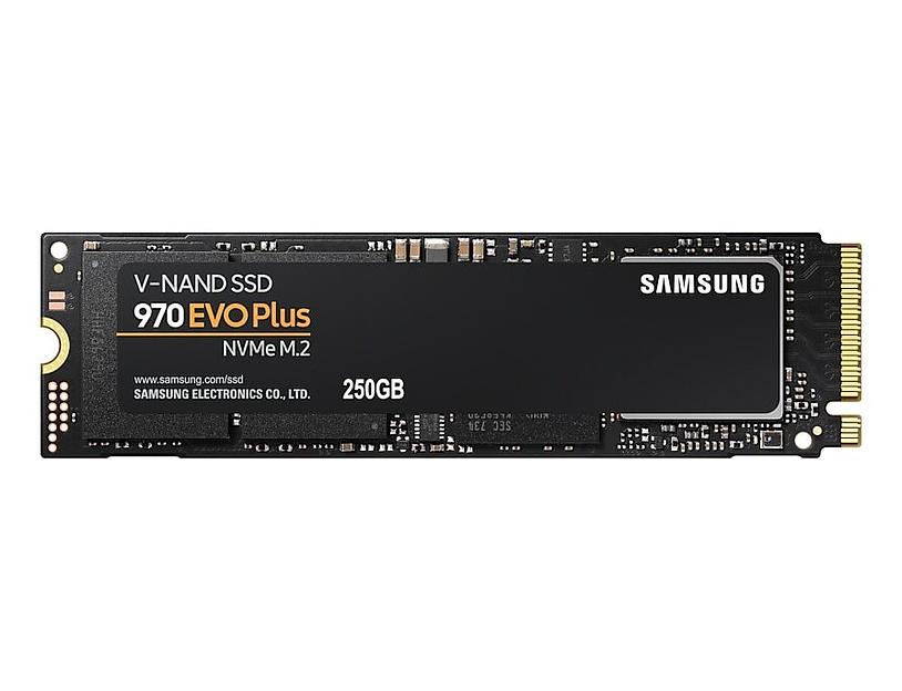 SSD Samsung 970 EVO Plus 250Гб, M.2 2280, NVMe, Retail, TLC, PCIe3.0, DRAM:512Мб, Чтение:3500мб/с, Запись:2300мб/с (MZ-V7S250BW) фото 1