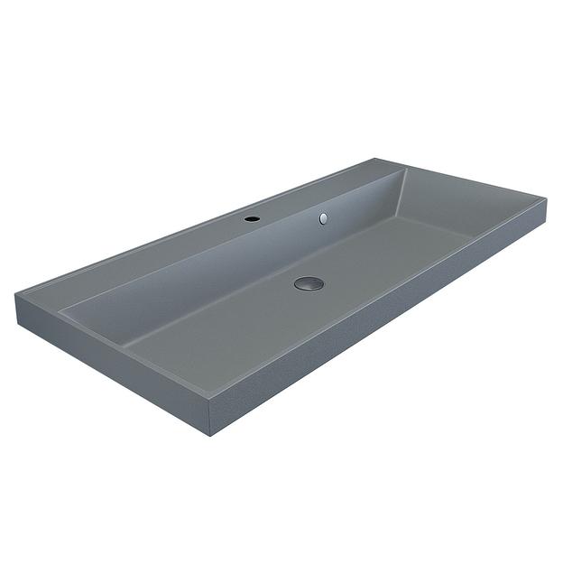 Раковина кварцевая для ванной Uperwood Classic Quartz 100 см, серая матовая, платина фото 2