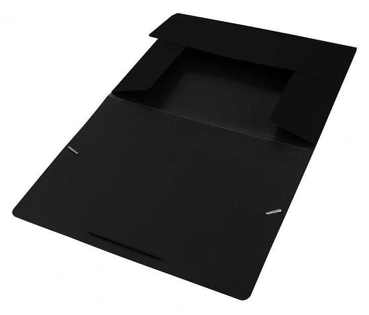 Папка на резинке Бюрократ DeLuxe DL510BLCK A4 пластик кор.30мм 0.7мм черный фото 2