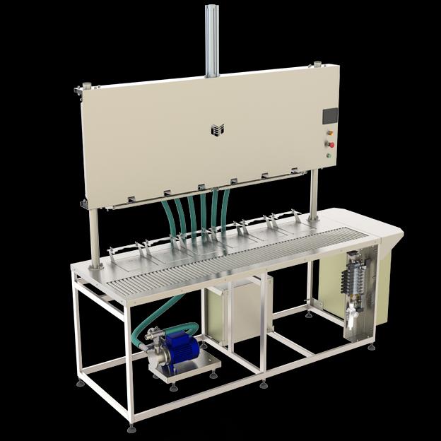 Полуавтомат розлива жидкостей в тару 0,5 – 10,0 л ПР-1200В-МГ (весовой, 6 голов, с опусканием) фото 2