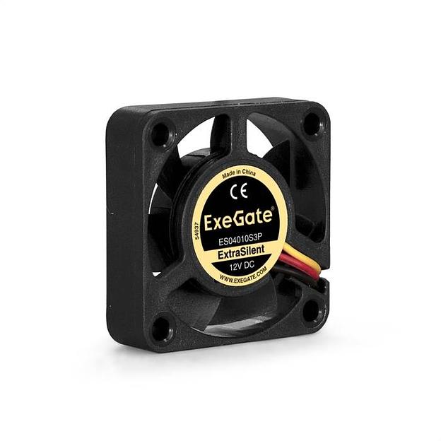 Exegate EX283364RUS Вентилятор ExeGate ExtraSilent ES04010S3P, 40x40x10 мм, подшипник скольжения, 3pin, 5000RPM, 24dBA фото 1