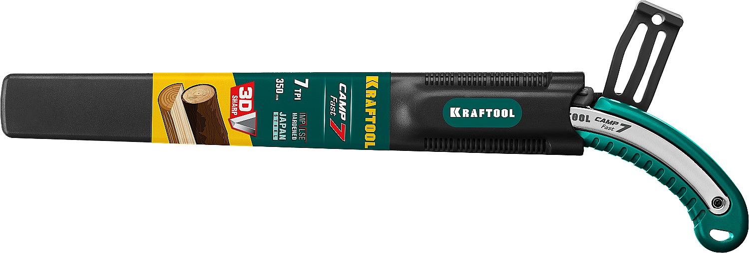 KRAFTOOL Camp Fast 7, 350 мм, ножовка для быстрого реза сырой древесины (15216) фото 5