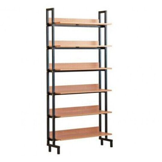 Стеллаж односторонний на металлокаркасе библиотечный, 900x2000x300 мм, 6 полок фото 1