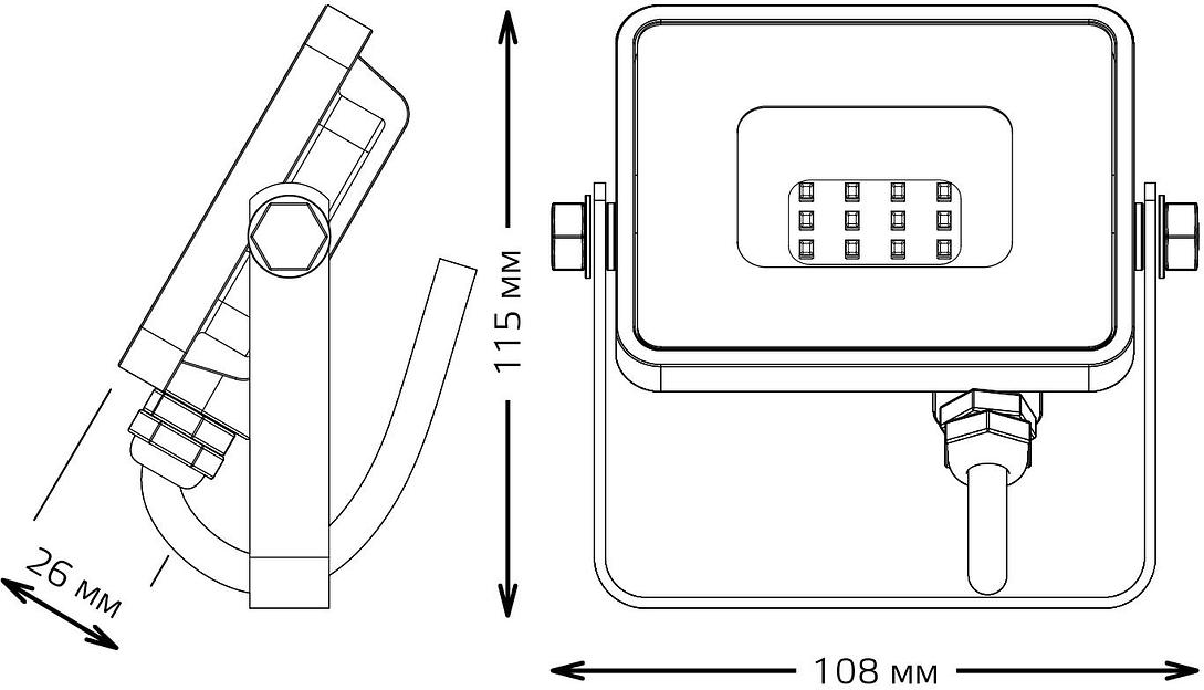 Прожектор уличный Gauss Qplus 613511310 светодиодный 10Втчерный фото 5