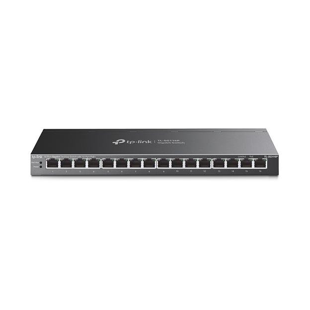 TP-Link TL-SG116P Настольный коммутатор с 16 гигабитными портами PoE+ фото 1