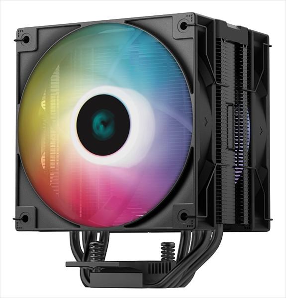 Кулер для процессора DEEPCOOL AG400 DIGITAL PLUS LGA1700/1200/115X/AM5/AM4 (9шт/кор, TDP 220W, PWM, DUAL ARGB Fan 120mm, 4 тепл. трубки, черный) RET (AG400 DIGITAL PLUS) фото 1