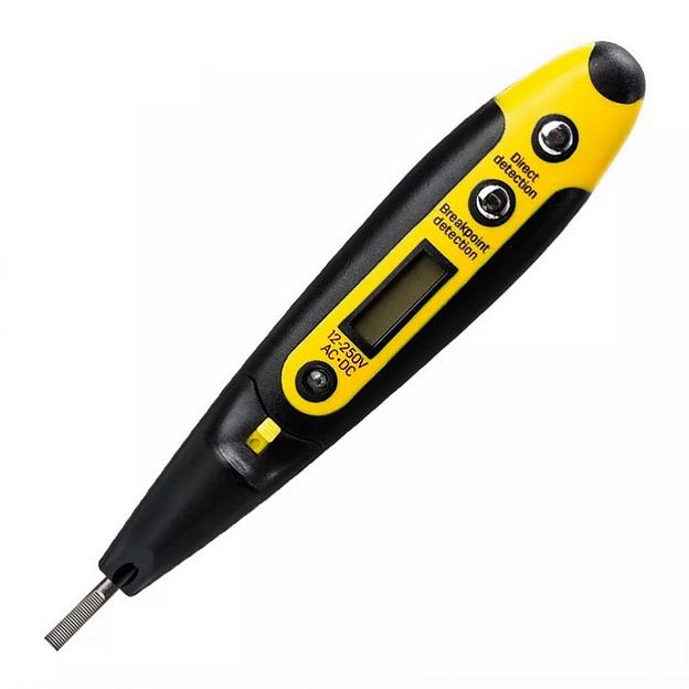 Измерительный и разметочный инструмент Deli Индикаторная отвертка-тестер напряжения цифровая Deli DL8005 (12-250 В) фото 1