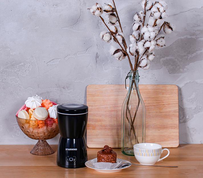 Кофемолка Starwind SGP8426 200Вт сист.помол.:ротац.нож вместим.:80гр черный фото 7