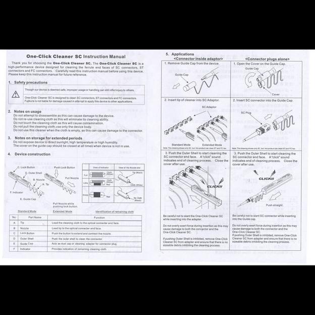 Инструмент для очистки феррул оптических разъемов SNR One-Click-Cleaner SNR-OCC-SC фото 2