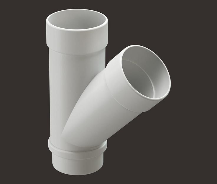 Тройник 45° для водосточной трубы Döcke Lux пломбир опт фото 1