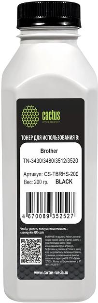Тонер Cactus CS-TBRHS-200 черный флакон 200гр. для принтера Brother TN-3430/3480/3512/3520 фото 1