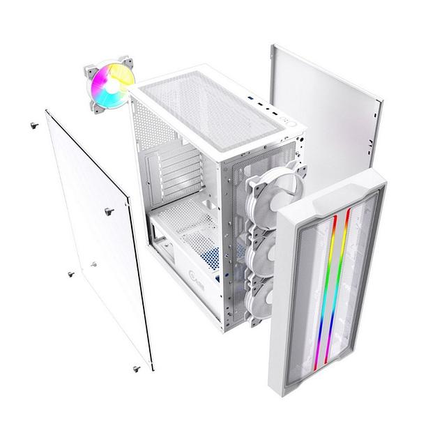 Корпус Powercase Mistral Evo White, Tempered Glass, 1x 120mm PWM ARGB fan + ARGB Strip + 3x 120mm PW фото 5