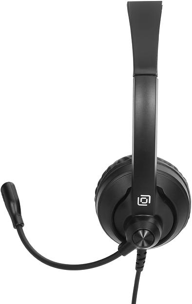 Наушники с микрофоном Оклик HS-M500 черный/черный 1.8м накладные оголовье (1900379) фото 9