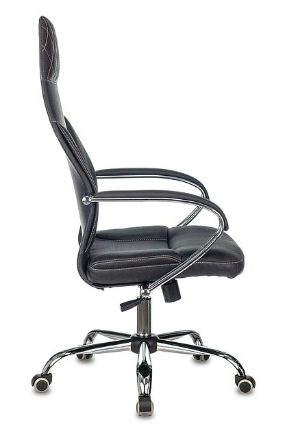 Кресло руководителя Бюрократ CH-608SL/ECO черный искусственная кожа крестовина металл хром фото 3
