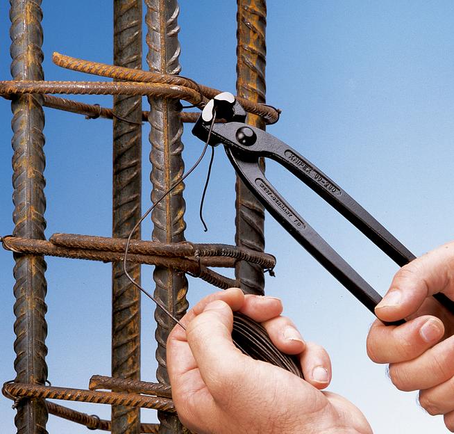 Клещи вязальные для арматурной сетки резка - проволока средней твердости 24мм твердая проволока 16мм режущая кромка 61 HRC / 25мм L=250мм черные обливные рукоятки фото 7