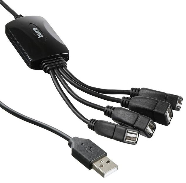 Разветвитель USB 2.0 Buro BU-HUB4-0.3-U2.0-Splitter 4порт. черный фото 4