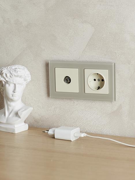 BRITE Рамка 2 поста РУ-2-2-БрД стекло дымчатый фото 6