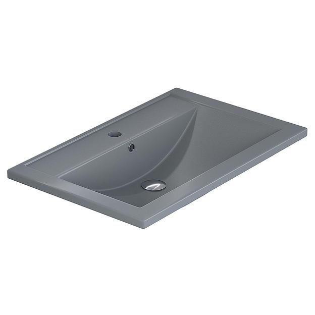 Раковина кварцевая для ванной Uperwood Foster Quartz 70 см, серая матовая, бетон фото 4