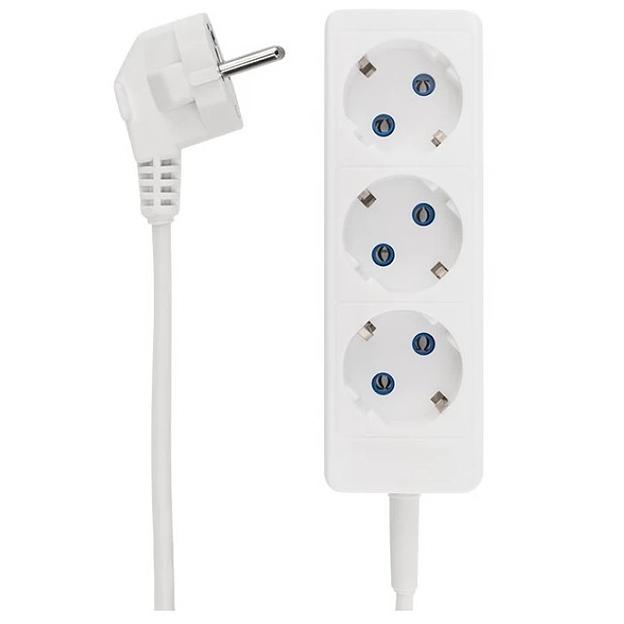 Rexant 13-4007 Удлинитель STANDARD 3 гнезда, 3м, 2х1,0мм?, б/з, белый фото 1