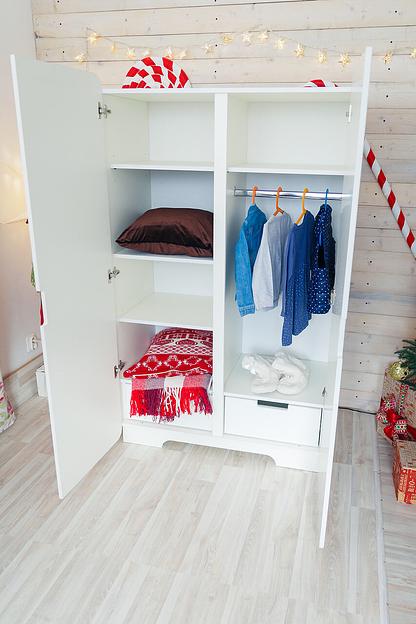 Шкаф 2-х дверный детский «Облако» белый 1000 мм фото 2