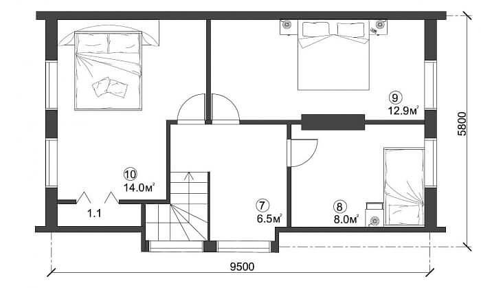 Проект каркасного дома «КД-70-05» под ключ фото 2