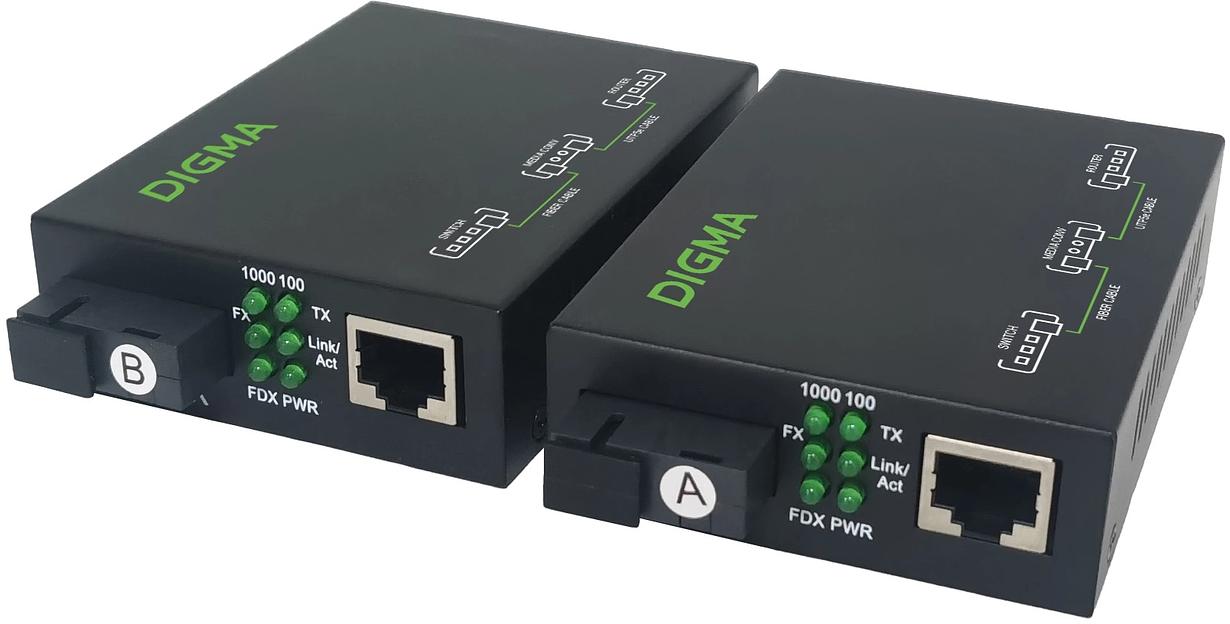 Медиаконвертер Digma DMC-1G53-20BL фото 1