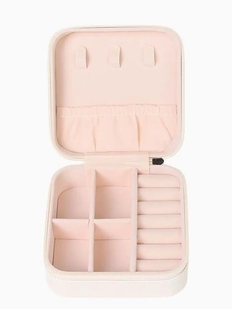 Дорожная шкатулка-футляр для ювелирных изделий (бежевый) ОПТ фото 4