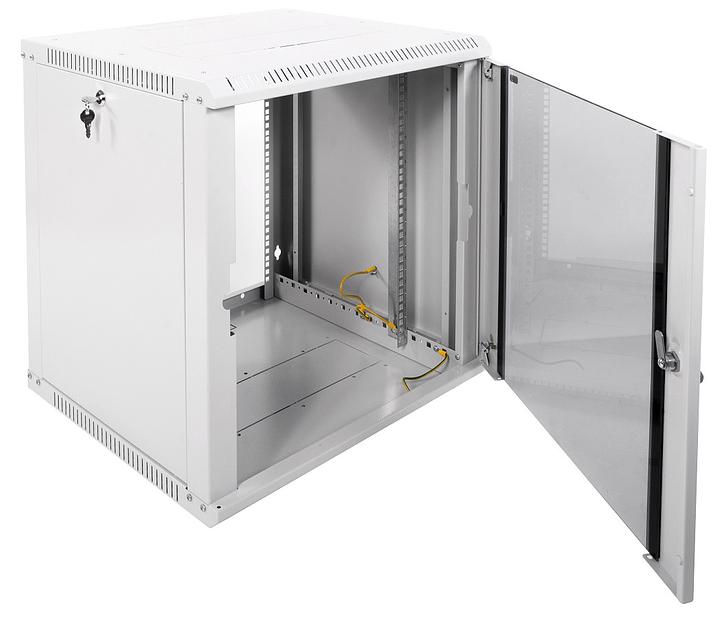 Шкаф коммутационный ЦМО ШРН-ЭКОНОМ (ШРН-Э-12.500-9005) настенный 12U 600x520мм пер.дв.стекл 75кг черный 470мм фото 3