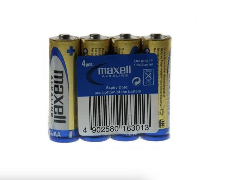Батарейка алкалиновая Maxell Alkaline AA shrink LR6 4PK shrink опт фото 1