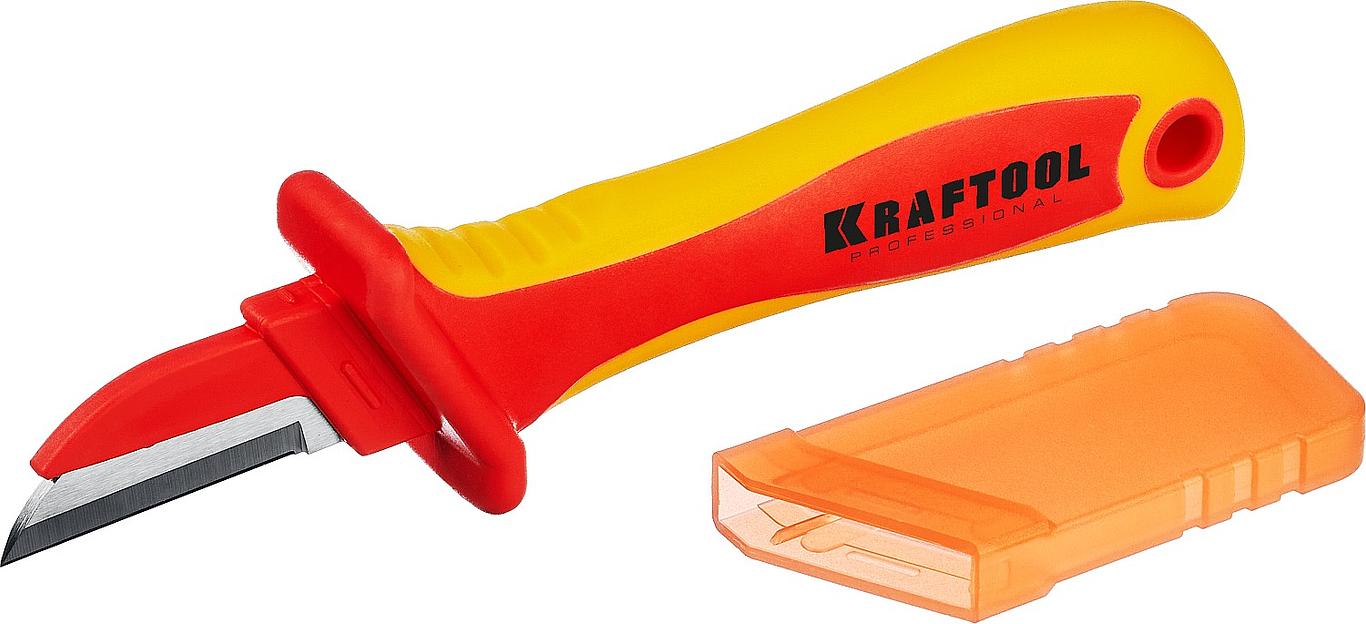 KRAFTOOL KN-1, 1000 В, прямой, диэлектрический нож электрика (45401) фото 1