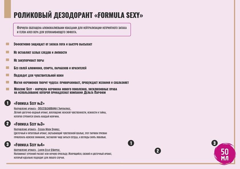 Дезодорант для тела «Formula Sexy № 2» ОПТ  фото 1