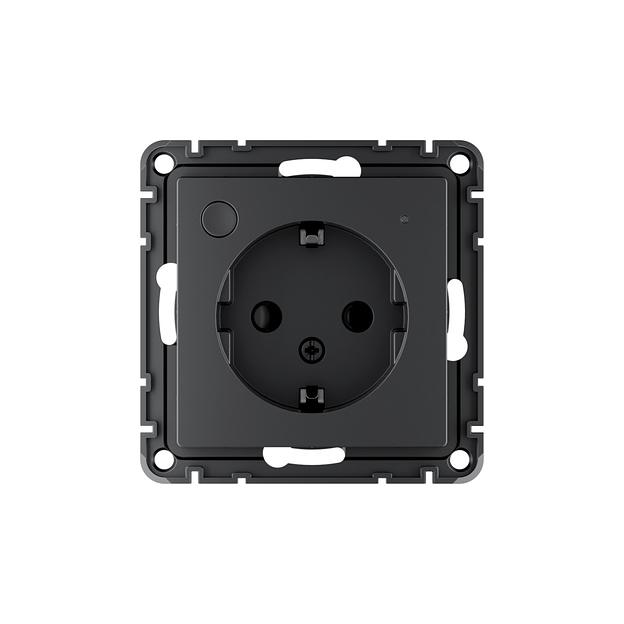 ATLASDESIGN SMART РОЗЕТКА с заземл., со шт., Zigbee, L+N, 16А, мех., КАРБОН фото 3