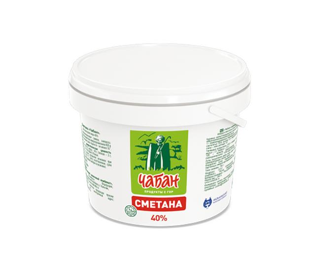 Сметана «Чабан» 40 % ведро 700 г фото 1