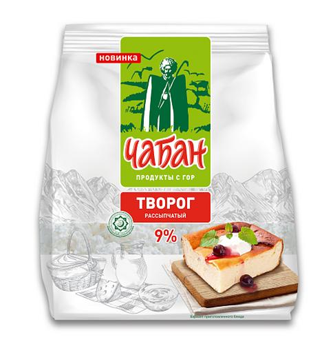 Творог рассыпчатый «Чабан» 9 % пакет 350 г фото 1