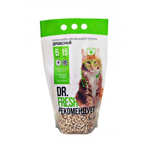 Древесный наполнитель кошачьих туалетов «Dr Fresh» 5 л ОПТ фото 1