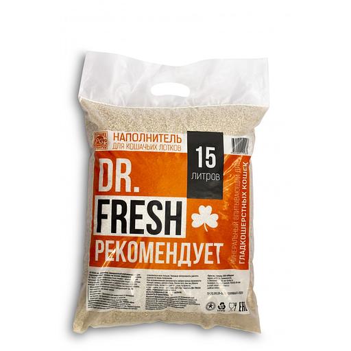 Минеральный впитывающий наполнитель «Dr Fresh» для гладкошерстных кошек 15 л ОПТ фото 1