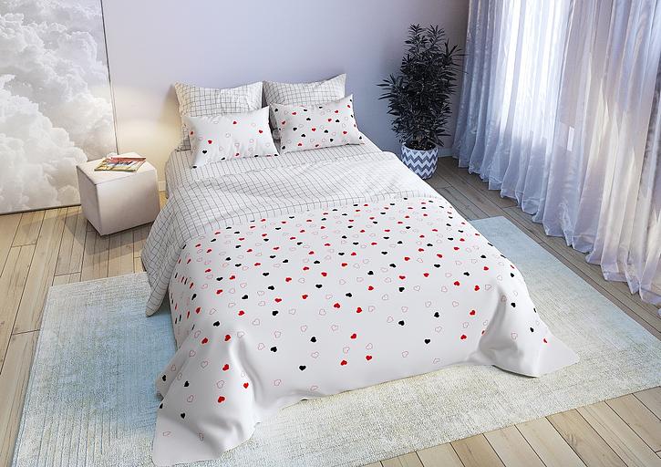 Printed cotton percale fabric “Love is” type 1 with anti-pilling treatment 2.2×33 m фото 1