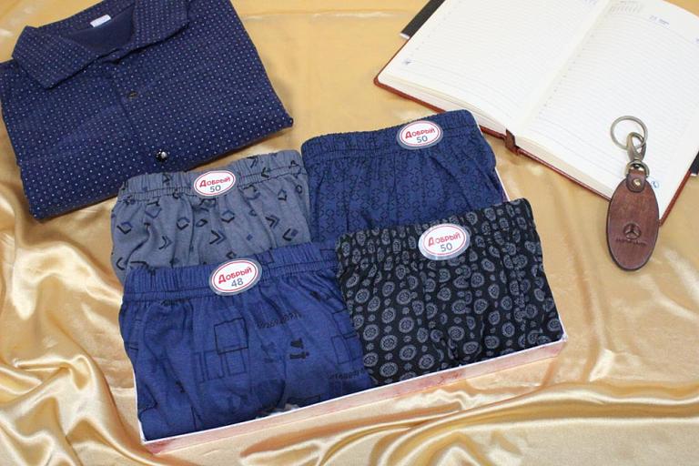 Трусы мужские семейные х/б 100% р-р 48-60 Арт. ДОБРЫЙ без пуговиц и без вставки (к.11273) фото 2