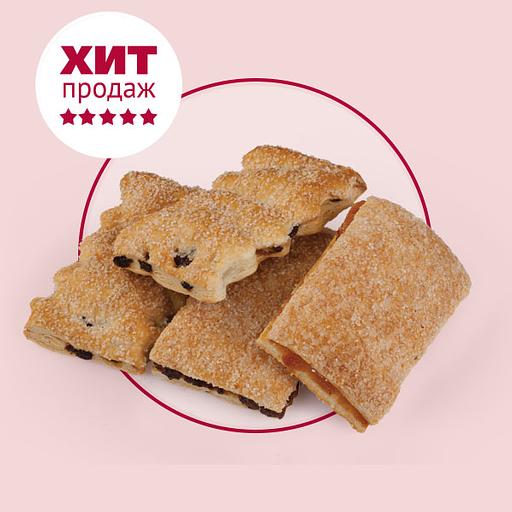 Печенье слоеное «Полоски» с курагой, 2,5 кг, опт фото 1