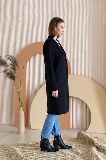 Женское демисезонное пальто деловое Mmoda чёрный, арт.22М22 фото 3