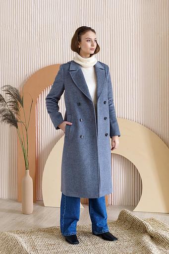 Женское демисезонное пальто Mmoda серо-синий, арт.01–4 фото 1