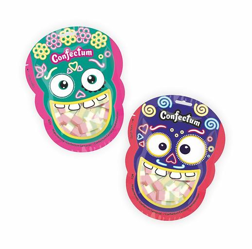 Chewable marshmallow Confectum “Carnaval” with strawberry and banana flavor 30 pcs, 40 g each (strip tape) WHOLESALE фото 1