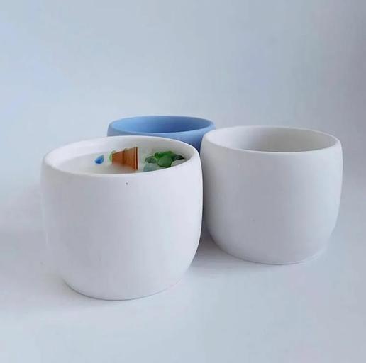 Свеча из соевого воска Razzo room «SOFT S» в гипсовом подсвечнике ОПТ фото 1