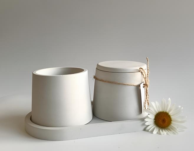 Candle made of coconut wax Razzo room “Cone M” in a plaster candle holder OPT фото 2