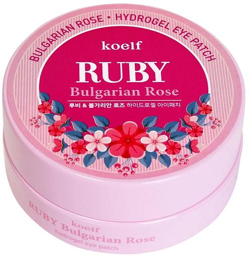 Патчи гидрогелевые с рубиновой пудрой и экстрактом болгарской розы Koelf, Опт фото 2