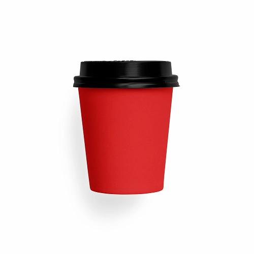 Стакан бумажный однослойный одноразовый красный 350 мл ОПТ фото 1