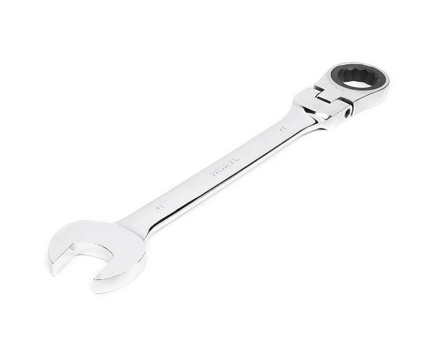 Ключ комбинированный трещоточный шарнирный 41х41 хром. HOR с поверкой фото 1