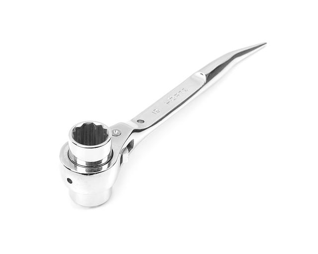 Ключ торцевой трещот. укороч. 19х21 хром HOR с поверкой фото 1